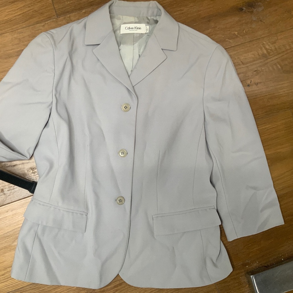 Calvin Klein Collection Pale Gray Blazer 100% Wool